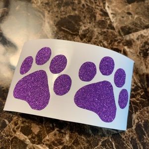 Glittery Dog Paw Sticker Decal For yeti, mug, cup